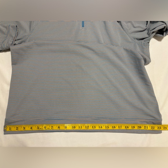 Southern Tide, Tide to Trail, Cruiser, blue & peach/pink stripe quarter zip, XL - Picture 7 of 12